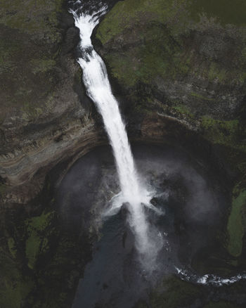 Scenic view of waterfall