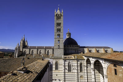 Aerial view of duomo di siena from facciatone - siena, tuscany, italy