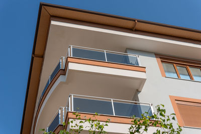 The exterior of an apartment building against the sky. residential real estate in turkey.