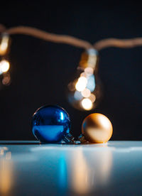 Close-up of colorful balls on table