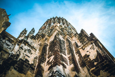 Low angle view of traditional building against sky