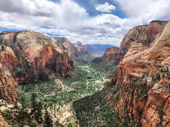 Panoramic view of mountains against sky