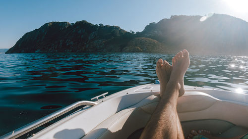 Low section of woman in boat