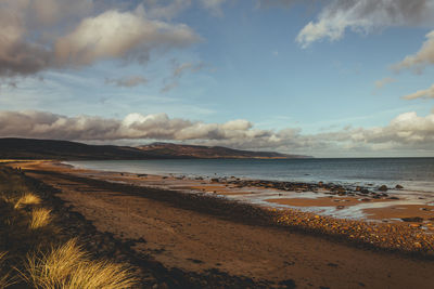 Scenic view of beach against sky