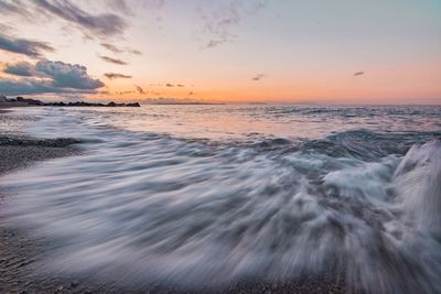 Scenic view of sea during sunset