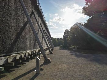 View of bridge in city against sky