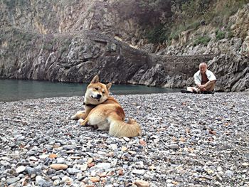 Man sitting in water