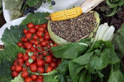 Different types of fruits and vegetables for sale exposed  in scitarjevo, croatia