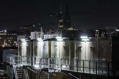 Illuminated cityscape at night