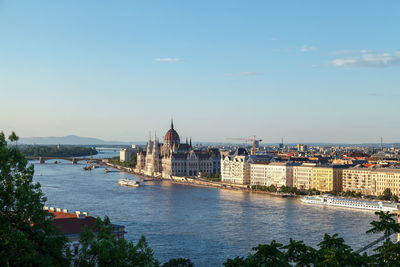 Budapest, hungary, june 02, 2019 - view of the parliament building