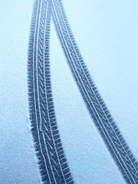 High angle view of snow