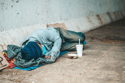 Man sleeping on street