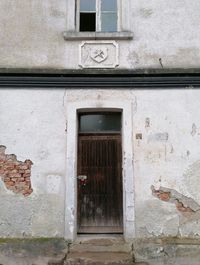 Low angle view of window on building