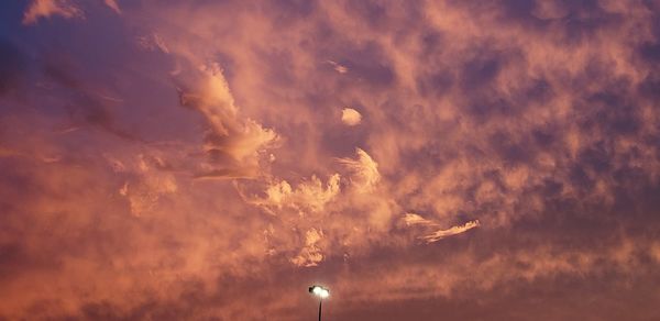 Low angle view of sky at sunset