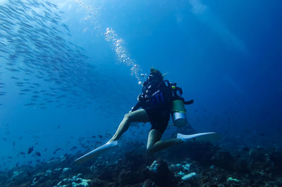 Man swimming in sea