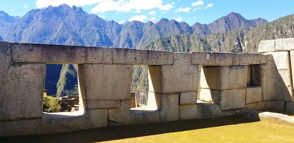 View of built structure with mountain in background