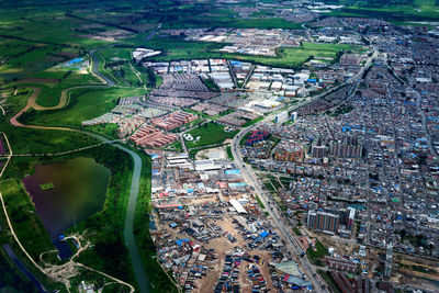 High angle view of cityscape