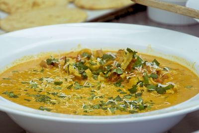 Close-up of meal served in bowl