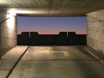 Empty parking lot against sky