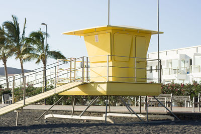 Yellow lifeguard rescue tower 