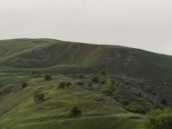 Scenic view of mountains against clear sky