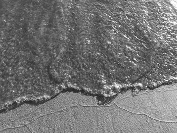 High angle view of surf on beach