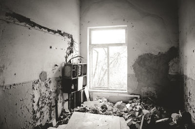 Interior of abandoned house