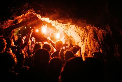 People enjoying music concert