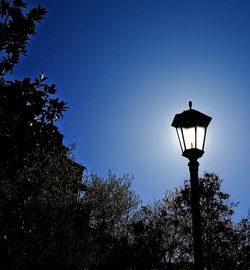 Low angle view of silhouette tree against sky