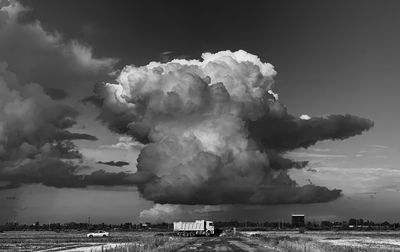 Scenic view of land against sky