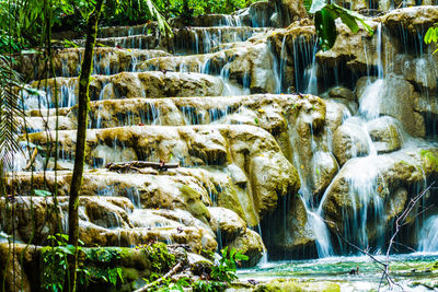 Scenic view of waterfall