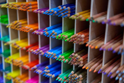 Full frame shot of multi colored pencils