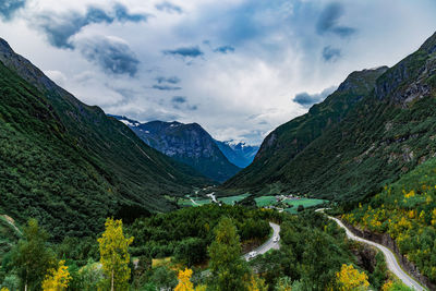 Scenic view of mountains against sky