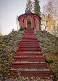 Low angle view of steps against sky