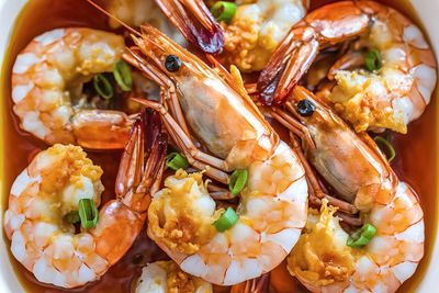 Close-up of seafood in plate