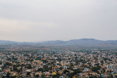 High angle view of townscape against sky