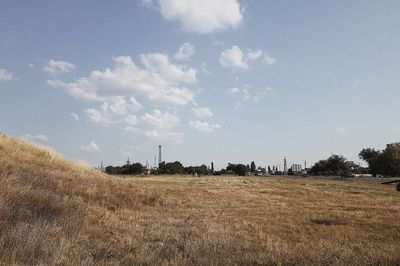 Scenic view of field against sky