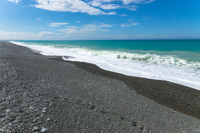 Scenic view of beach against sky