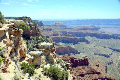 High angle view of rocks on mountain