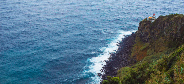 High angle view of sea