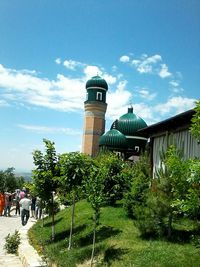 Clock tower in city