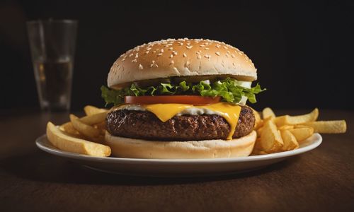 Close-up of burger in plate on table