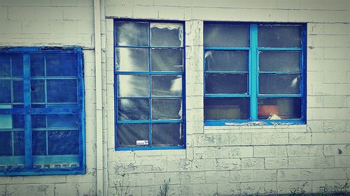 Closed window of house