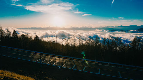 Scenic view of landscape against sky during sunset