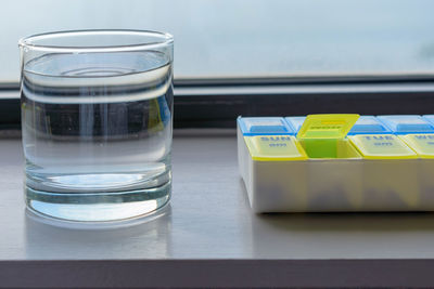 Close-up of drink in glass on table