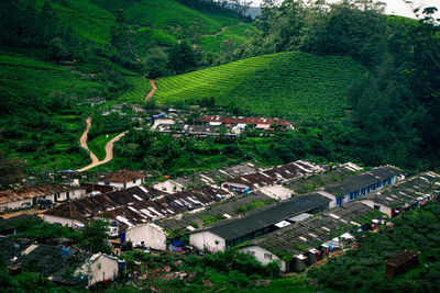 High angle view of townscape