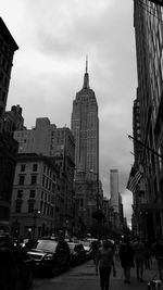 View of city street against sky