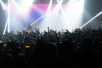 Crowd at an indoor music concert