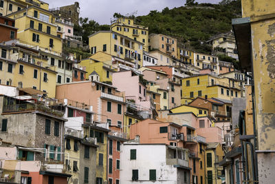 Details of colorful traditional houses - riomaggiore, cinque terre, italy