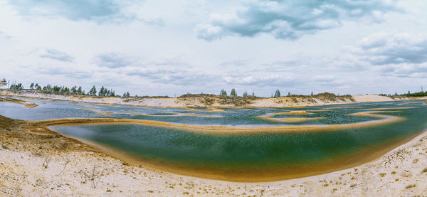 Panoramic view of beach against sky